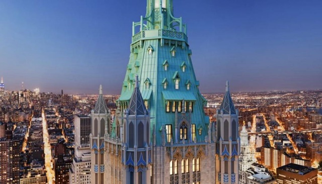 El 'Penthouse de Woolworth' cierra este listado con un valor de 110 millones de dólares. La construcción es un ícono de la avenida Broadway, en New York. Además, tan sólo el penthhouse tiene techos a 7,3 metros de altura y un total 241,1 metros de alto. Esta construcción se comenzó a elaborar en 1910 y finalizo en 1913. (Foto: Internet)