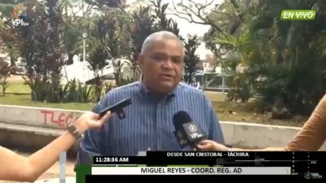 Miguel Reyes, coordinador regional de Acción Democrática en Táchira (Foto: VPI TV)