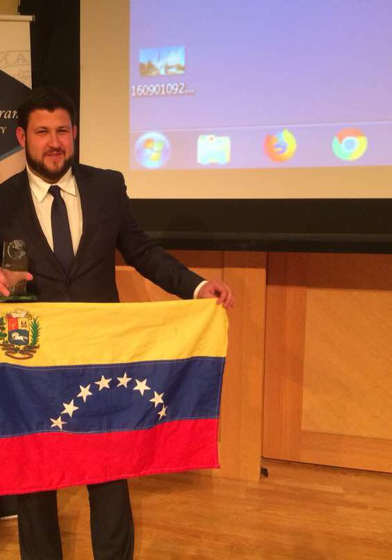 Foto: Universidad de Georgetown entregó el premio por liderazgo latino americano a David Smolansky / Prensa