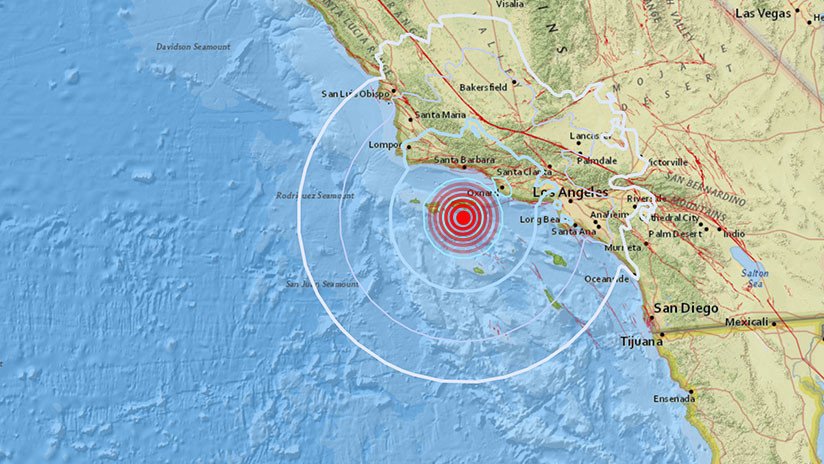 Un sismo de magnitud 5,3 se registró frente a la costa de Los Ángeles