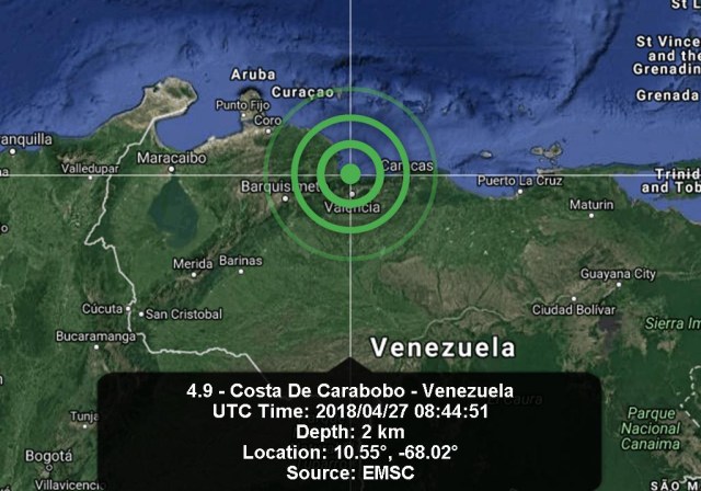 El movimiento sísmico sacudió la zona norte centro de Venezuela, sintiéndose con fuerza en Caracas, Valencia y Maracay | Foto: cortesía