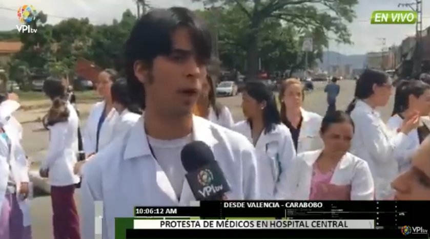 Comenzó protesta en el hospital Central de Valencia por crisis de salud (fotos)