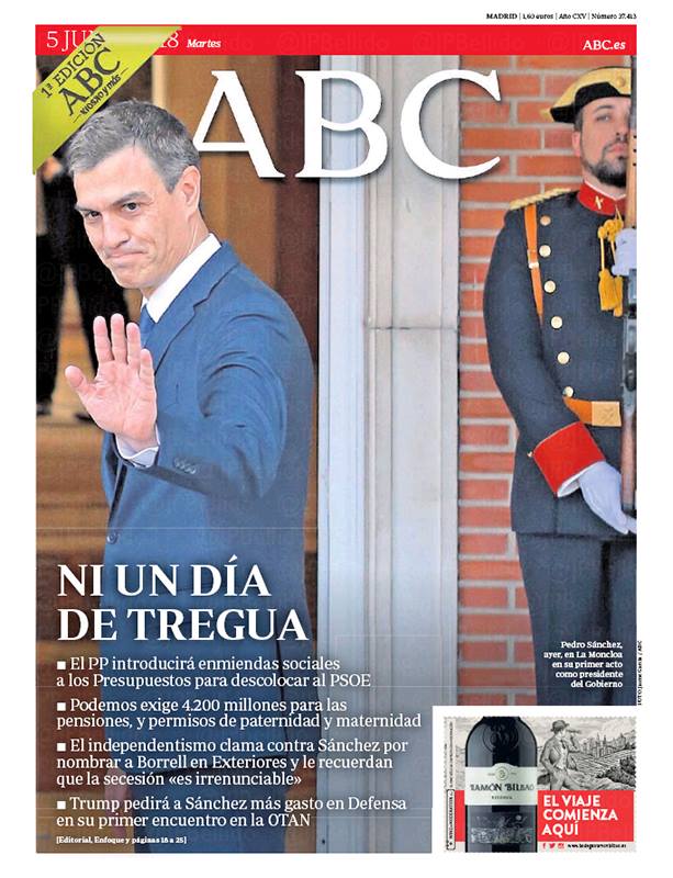 Portadas de la prensa internacional de este miércoles 13 de junio de 2018