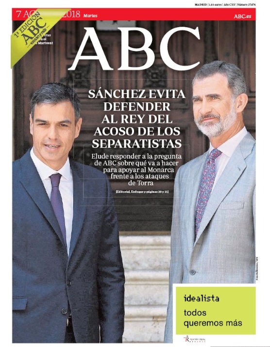 Portadas de la prensa internacional de este martes 7 de agosto de 2018