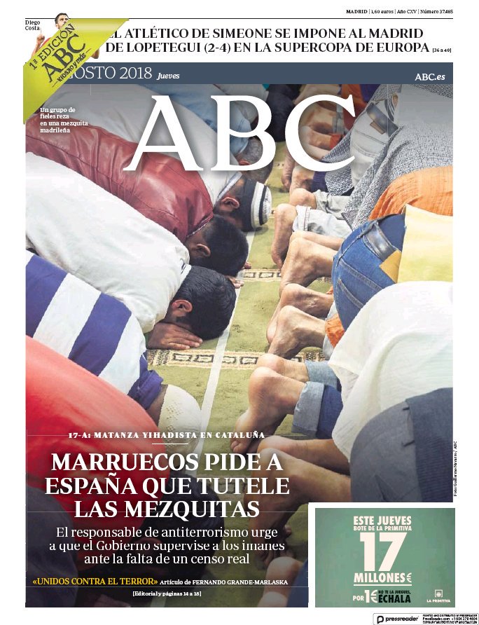 Portadas de la prensa internacional de este jueves 16 de agosto de 2018