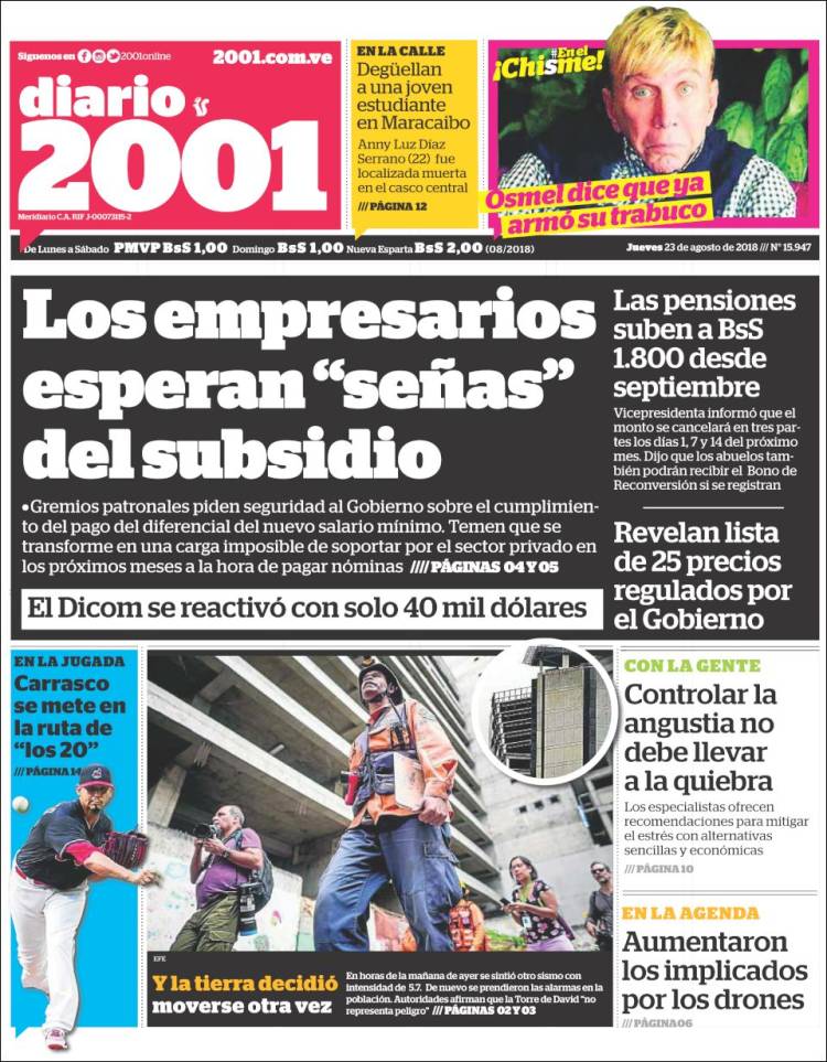 Portadas de este jueves 23 de agosto de 2018