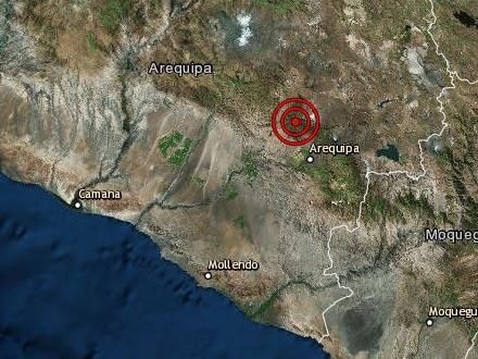 Sismo de 5,8 grados sacude región peruana de Arequipa