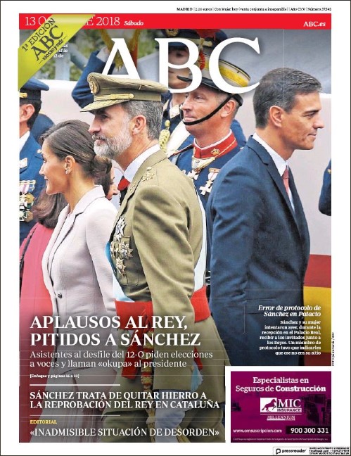 Portadas de la prensa internacional de este domingo #14Oct