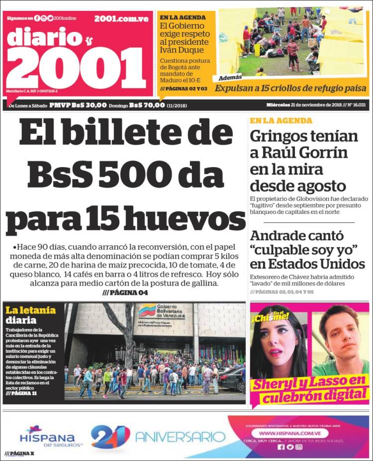 Portadas de este miércoles 21 de noviembre de 2018