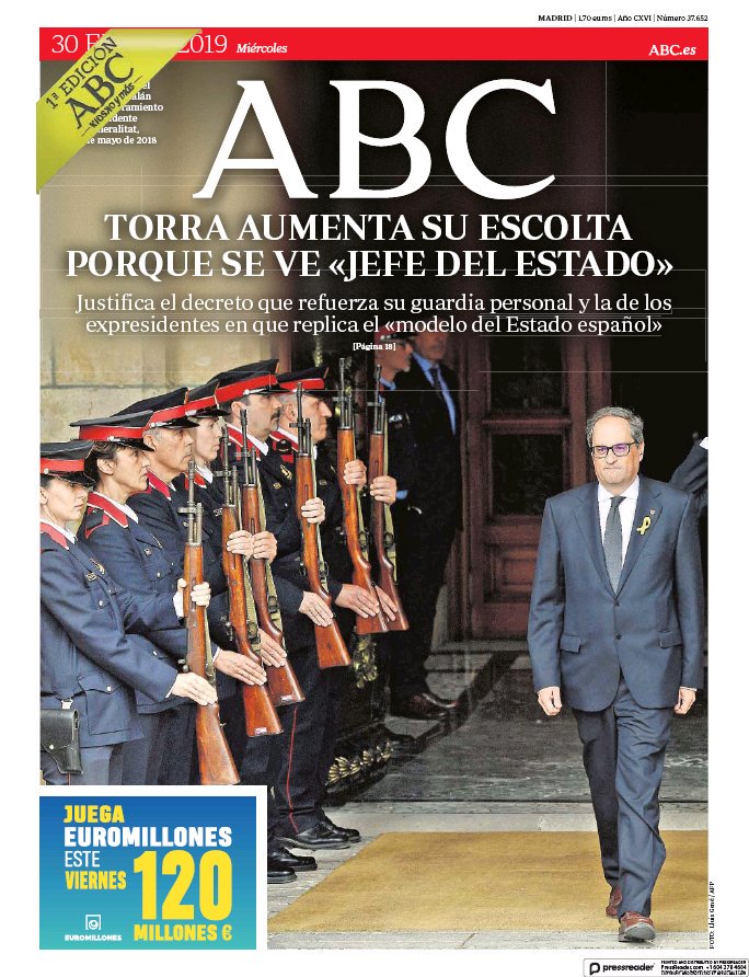 Portadas de la prensa internacional de este miércoles 30 de enero de 2019