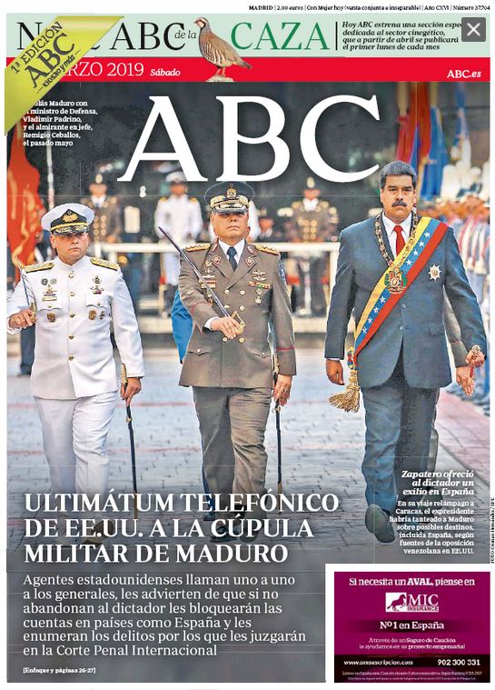 Portadas de la prensa internacional para este sábado 23 de marzo de 2019