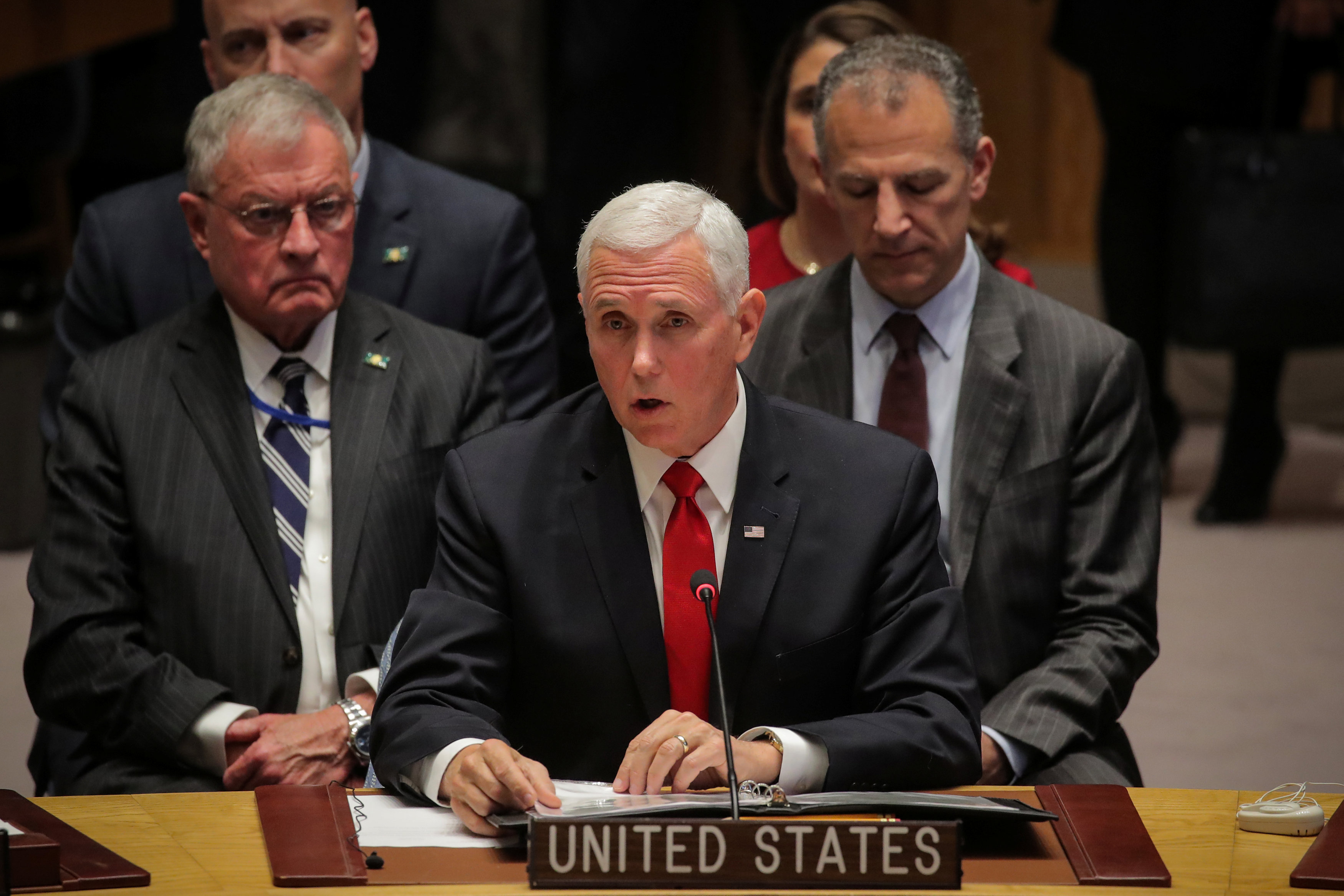 Pence pide a la ONU que reconozca a Juan Guaidó como presidente de Venezuela