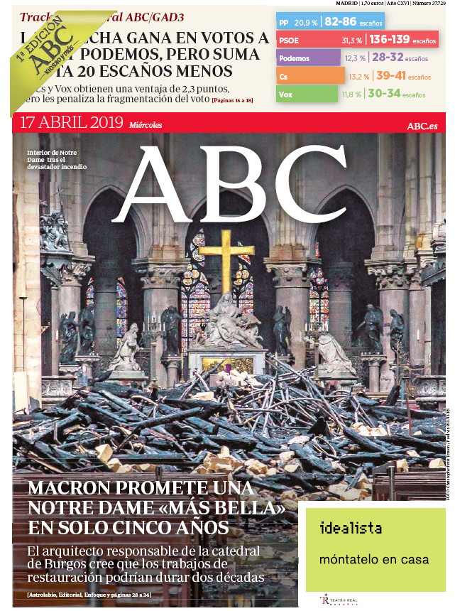 Portadas de la prensa internacional de este miércoles 17 de abril de 2019