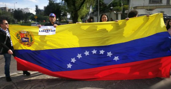 Decenas de personas se manifiestan en Bogotá en apoyo a Juan Guaidó (FOTOS Y VIDEOS)