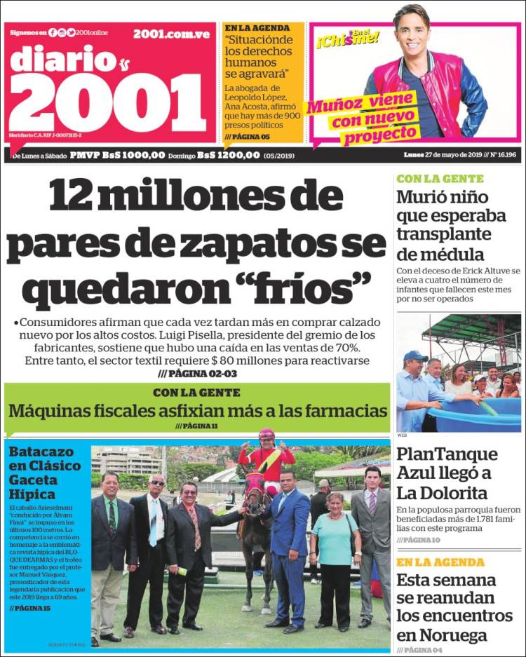 Portadas de este lunes 27 de mayo de 2019