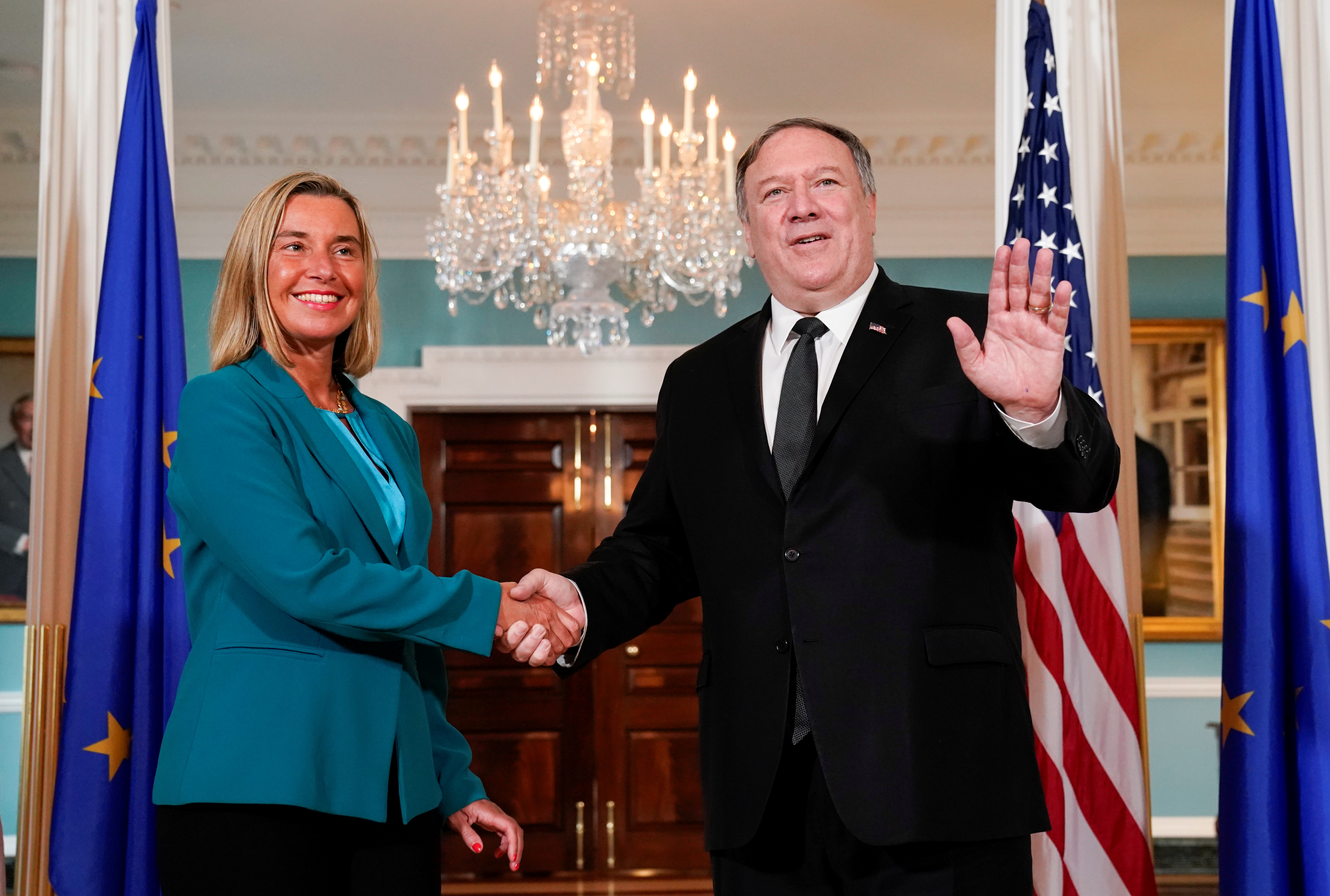 Pompeo y Mogherini conversaron sobre diversos temas, entre ellos Venezuela