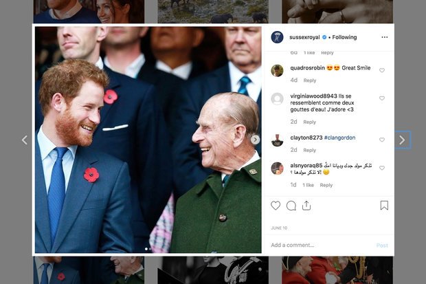 La foto de la cuenta de Sussex Royal.