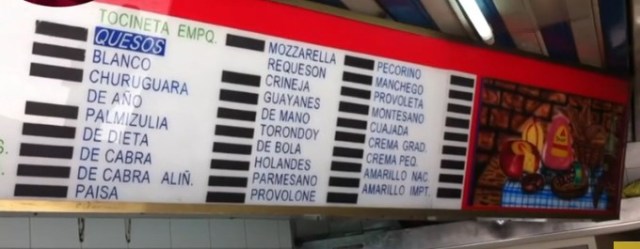 Lista de alimentos. Imagen captura de pantalla. 