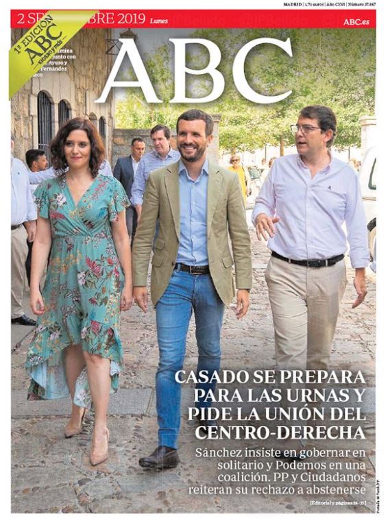 Portadas de la prensa internacional de este lunes 2 de septiembre de 2019