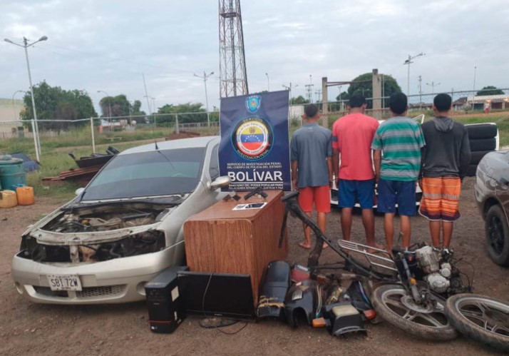 Capturan en Ciudad Bolívar a cuatro ladrones de viviendas