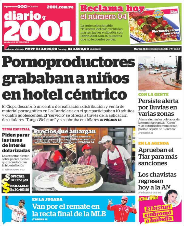 Portadas de este martes 24 de septiembre de 2019