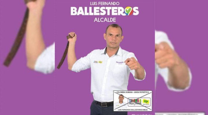 La campaña más loca que verás hoy: Candidato colombiano sacó su correa para combatir el hampa (Foto)