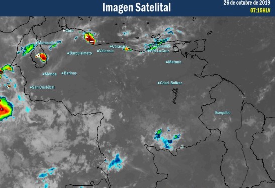 El estado del tiempo en Venezuela este sábado #26Oct, según el Inameh