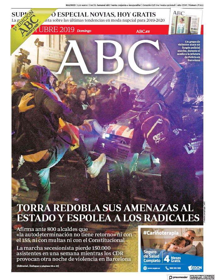 Portadas de la prensa internacional de este domingo 27 de octubre de 2019