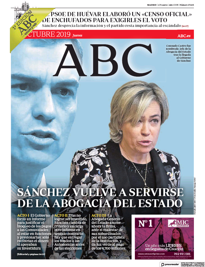 Portadas de la prensa internacional de este jueves 10 de octubre de 2019