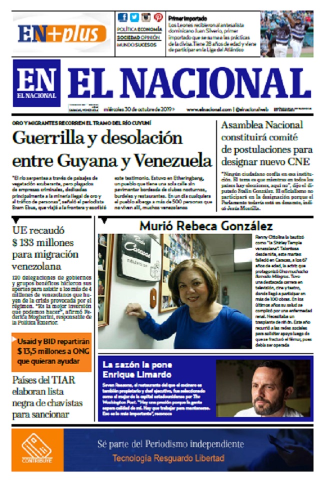 Portadas de este miércoles 30 de octubre de 2019