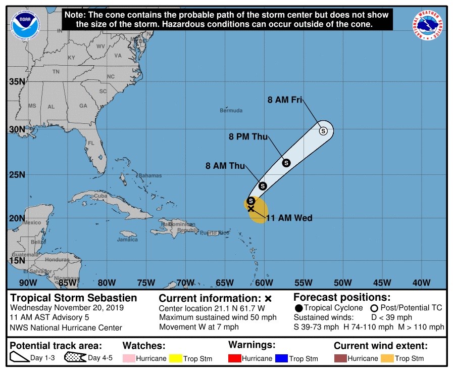 La tormenta tropical Sebastián se intensifica sin amenazar a tierra