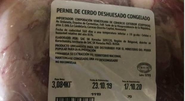 ABC: Putin envía 13.500 toneladas de pernil a Maduro para que lo reparta esta Navidad