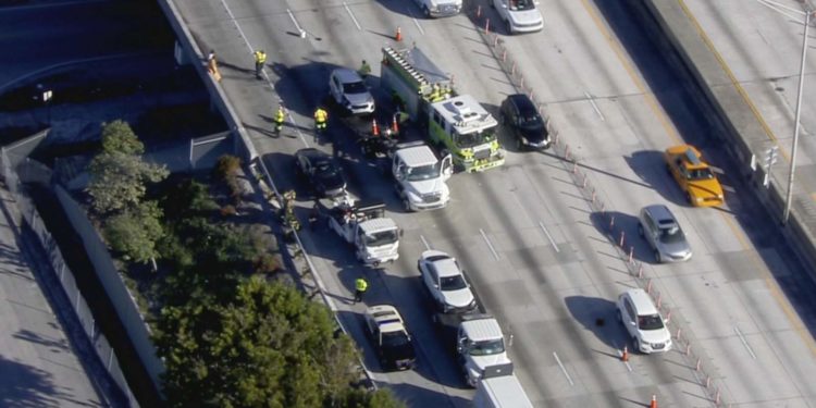 Cerrados todos los carriles de la I-95 por accidente en dirección sur en Northwest 103rd Street