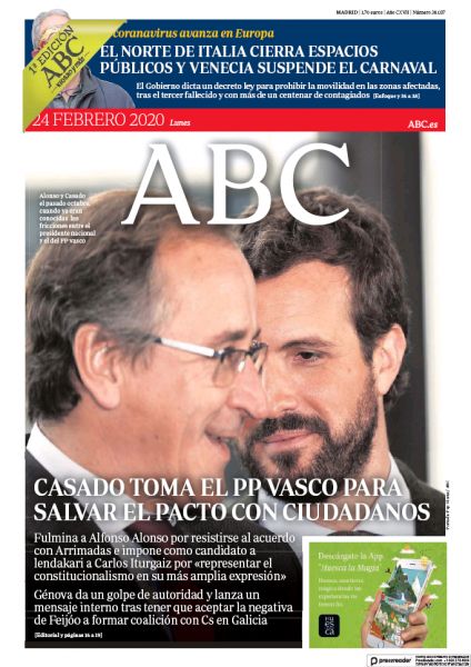 Portadas de la prensa internacional de este lunes 24 de febrero de 2020