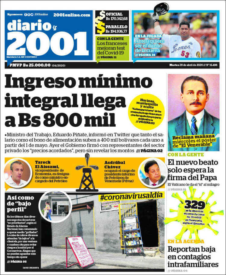 Portadas de este martes 28 de abril de 2020