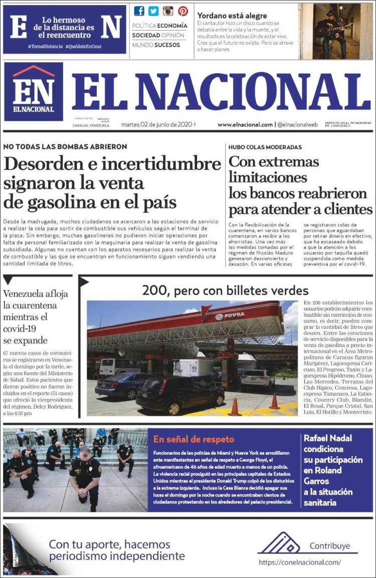 Portadas de este martes 2 de junio de 2020