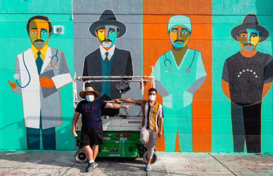 El HERMOSO mural que dedicó Edo Ilustrado a José Gregorio Hernández en Miami (FOTO)