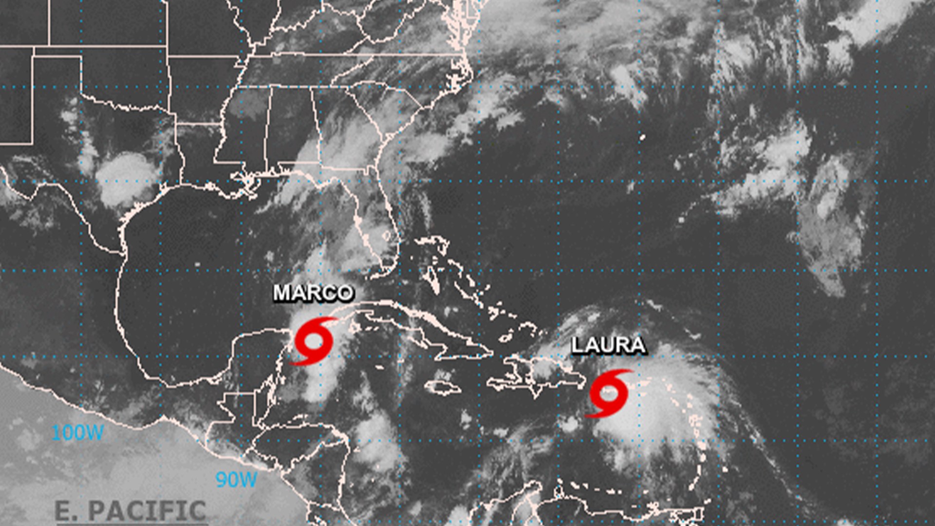 Tormentas Laura y Marco avanzan por el Caribe con destino a EEUU