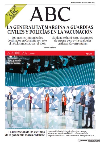 Portadas de la prensa internacional de este jueves 22 de abril de 2021