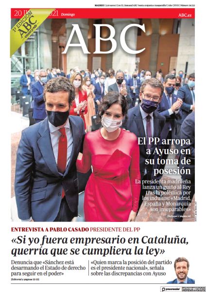 Portadas de la prensa internacional de este domingo 20 de junio de 2021