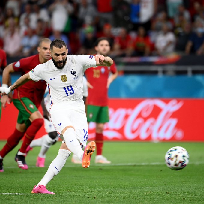 Benzema marcó ante Portugal su primer gol con Francia desde el 2015 (VIDEO)