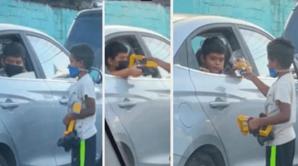 VIRAL: El tierno gesto de un niño con otro pequeño limpiavidrios que revoluciona las redes (VIDEO)