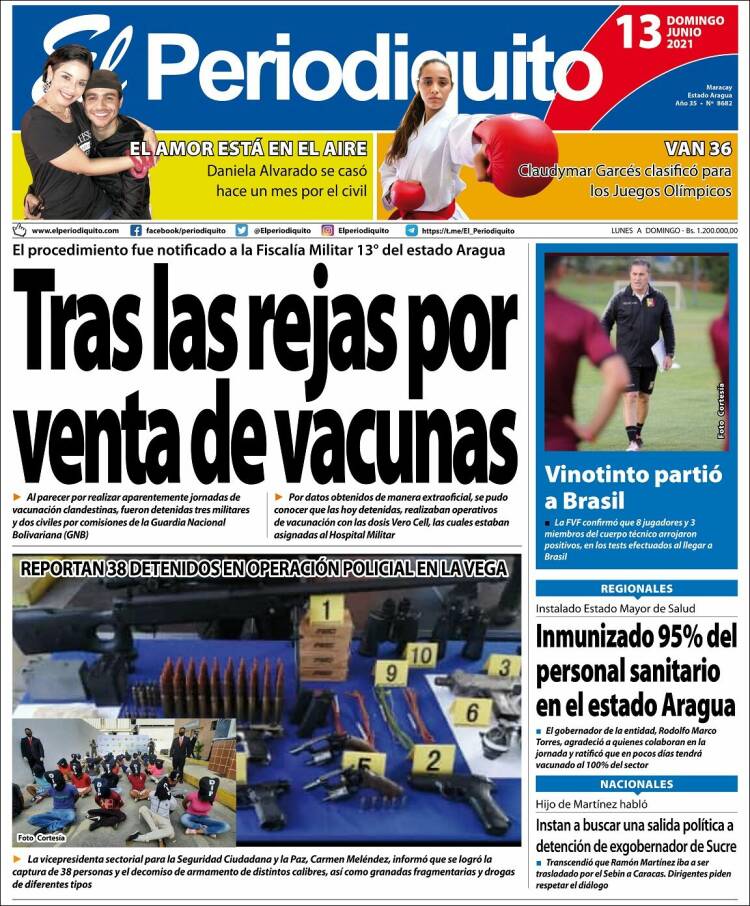 Portadas de este domingo 13 de junio de 2021