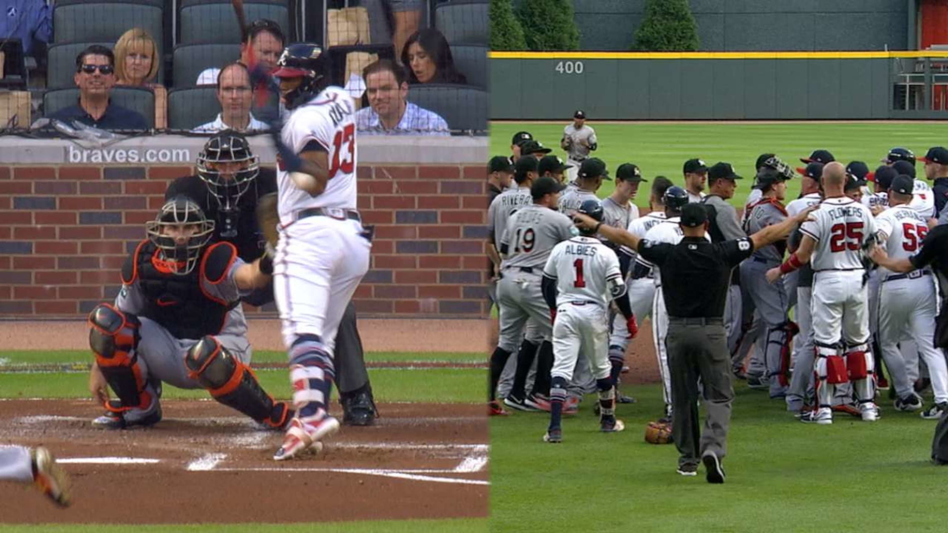 Venezolano Pablo López expulsado tras pelotazo a Ronald Acuña Jr en el primer pitcheo (VIDEO)