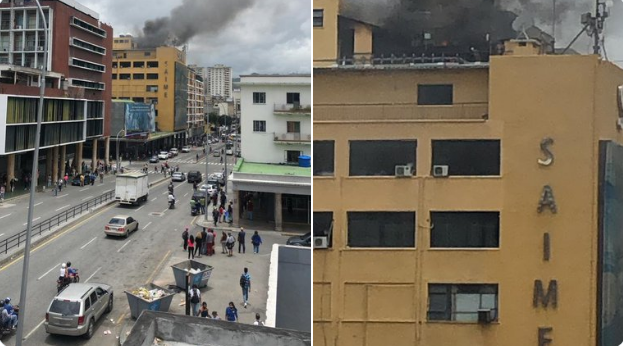 Se registró un incendio en la azotea de la sede principal del Saime en el centro de Caracas (Fotos + Video)