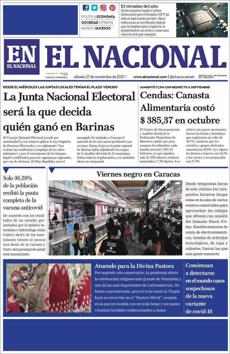 Portadas de este sábado 27 de noviembre de 2021