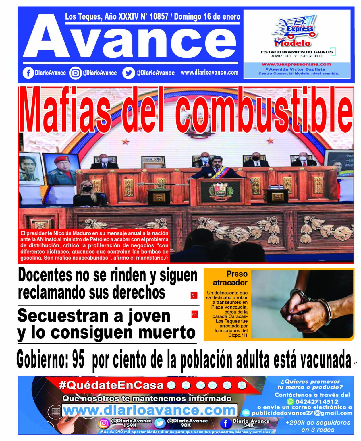 Portadas de este domingo 16 de enero de 2022