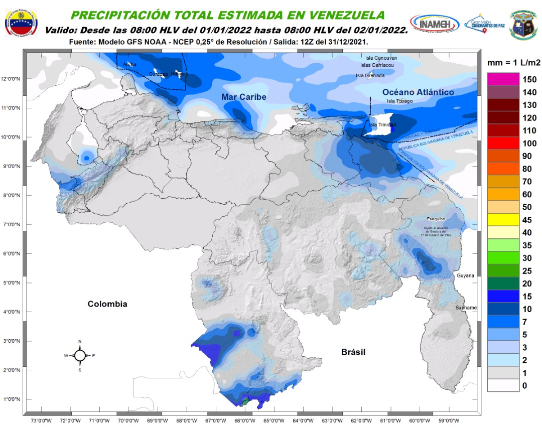 Inameh prevé nubosidad y descargas eléctricas en varios estados del país este #1Ene