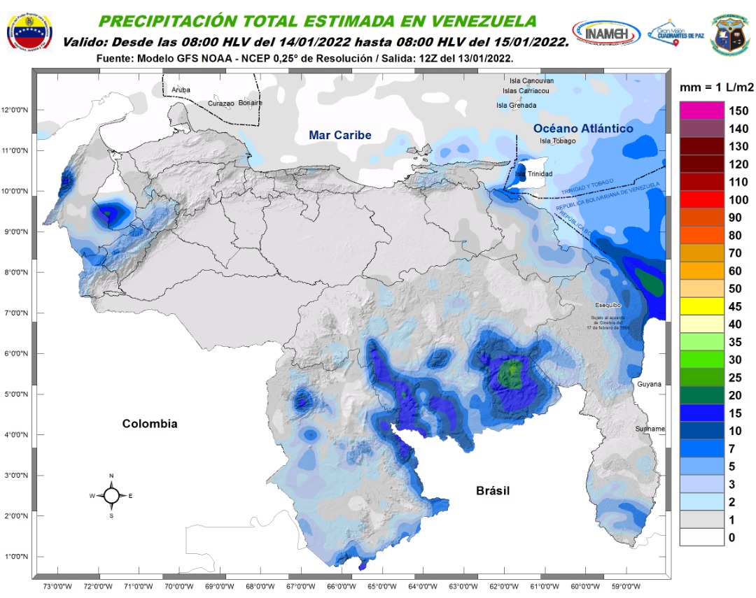 Descargas eléctricas en Zulia, Amazonas y Bolívar: el pronóstico de Inameh para este #14Ene