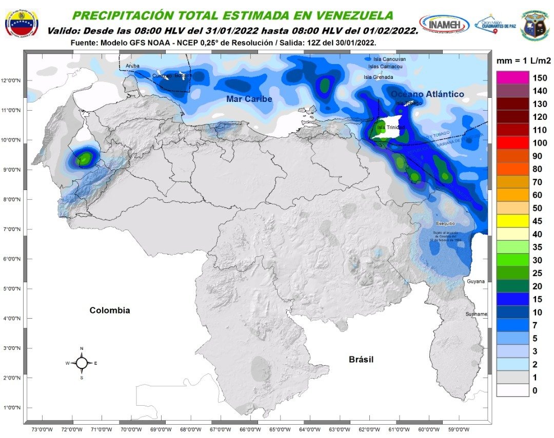 Inameh pronostica poca nubosidad y baja probabilidad de lluvias para este #31Ene